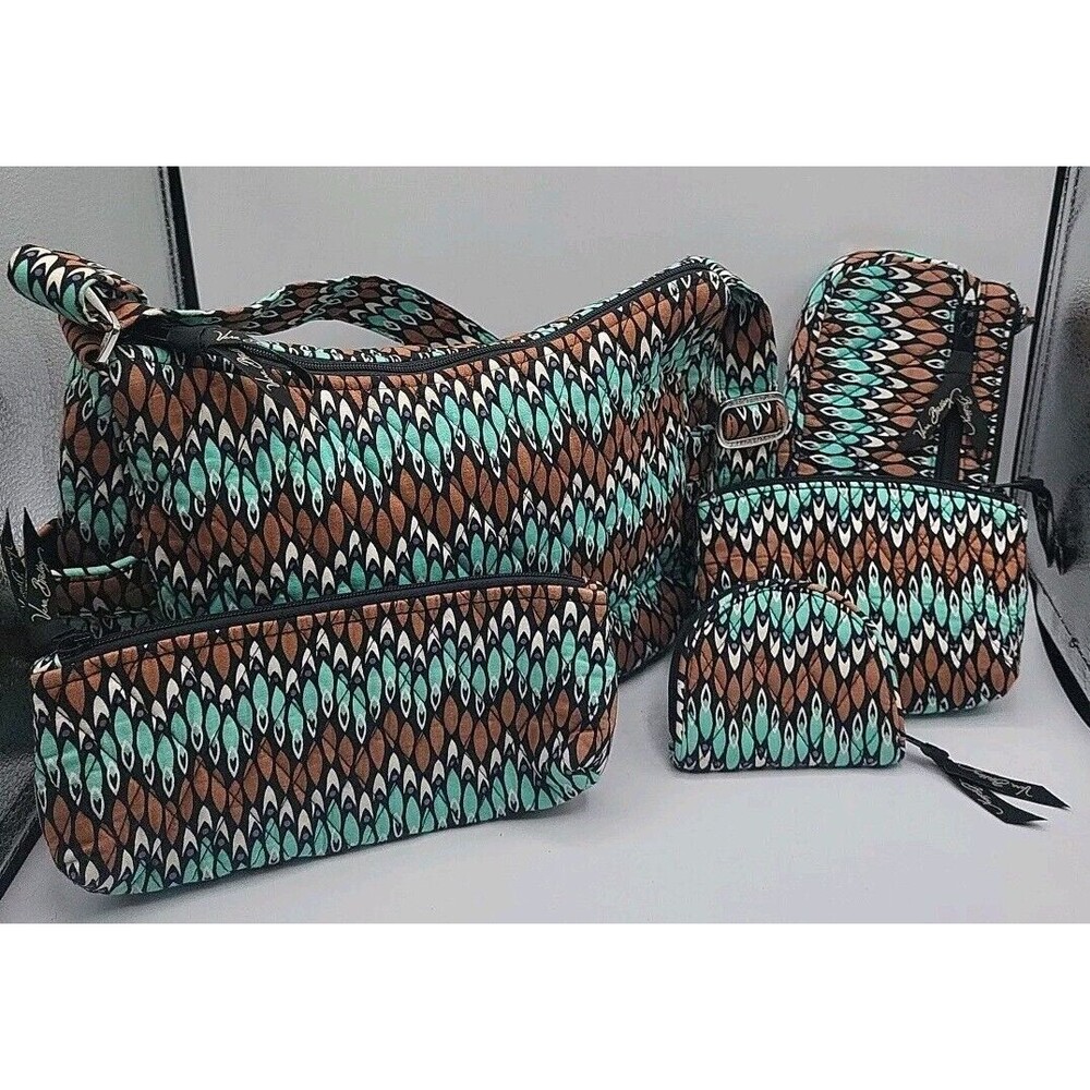 Vera Bradley - Sierra Stream 5 Piece Set. Retired Pattern. Pre-owned Excellent